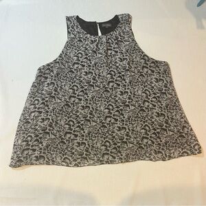 Vince Camuto Leopard Print Sleeveless Blouse XL Keyhole Back